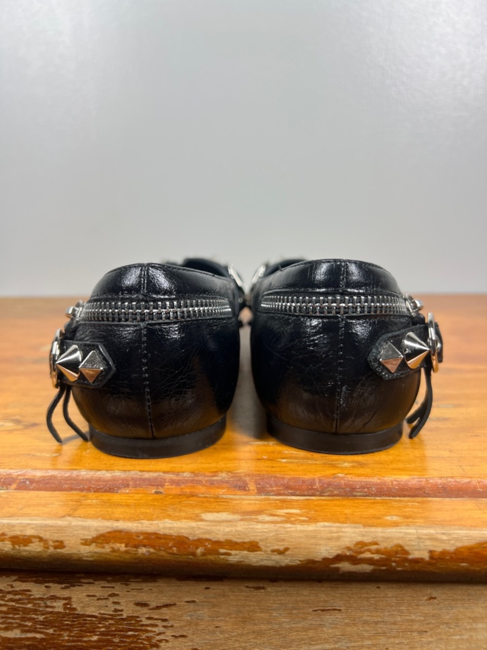 Jeffrey Campbell Black Studded Pointed Toe Zipper Pumps - Picture 7 of 10